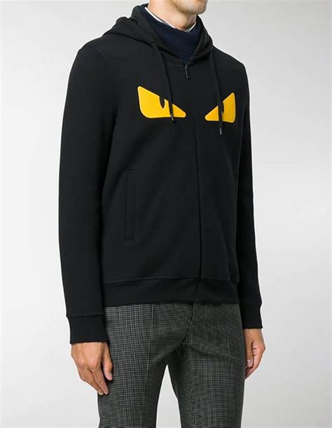 fendi black and white hoodie|fendi monster eyes hoodie.